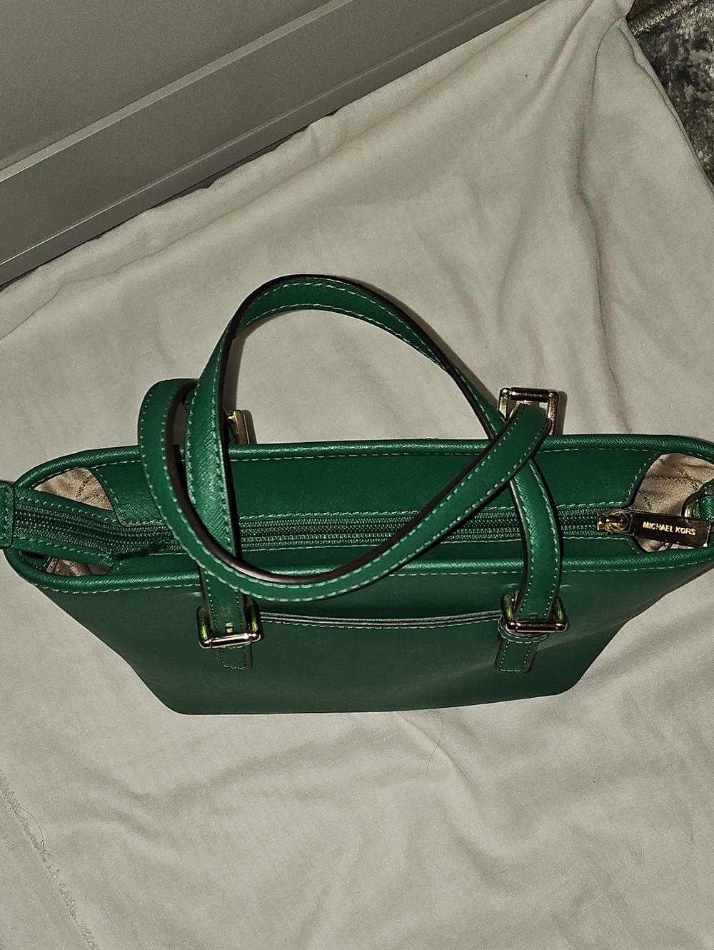 Michael Kors Emerald Green Saffiano Leather Mini Tote - Picture 9 of 16